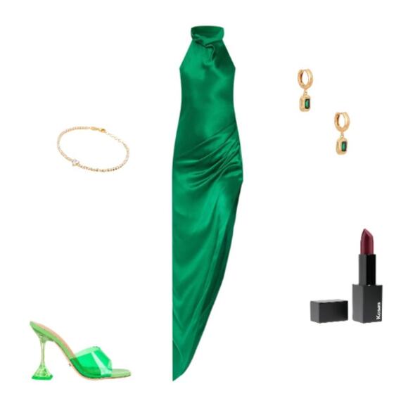 Amanda Uprichard X REVOLVE Samba Gown in Dark Green NWT Size Medium - Picture 2 of 3